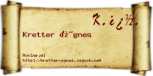 Kretter Ágnes névjegykártya