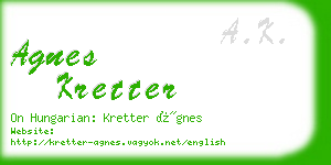 agnes kretter business card